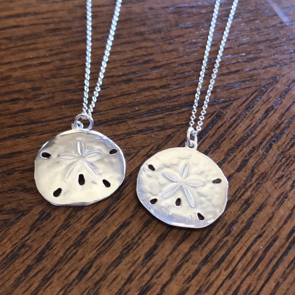 Sterling Silver Hammered Sand Dollar Necklace - Picture 13 of 14